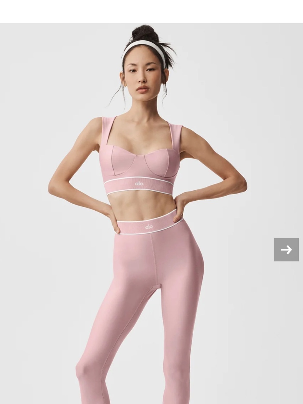 ALO Yoga Pink Sculpt Bra & High-Waist Leggings Set